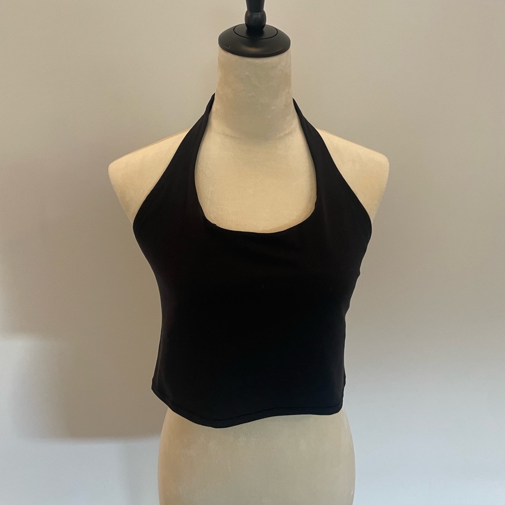 Athleta Black Halter Crop Top